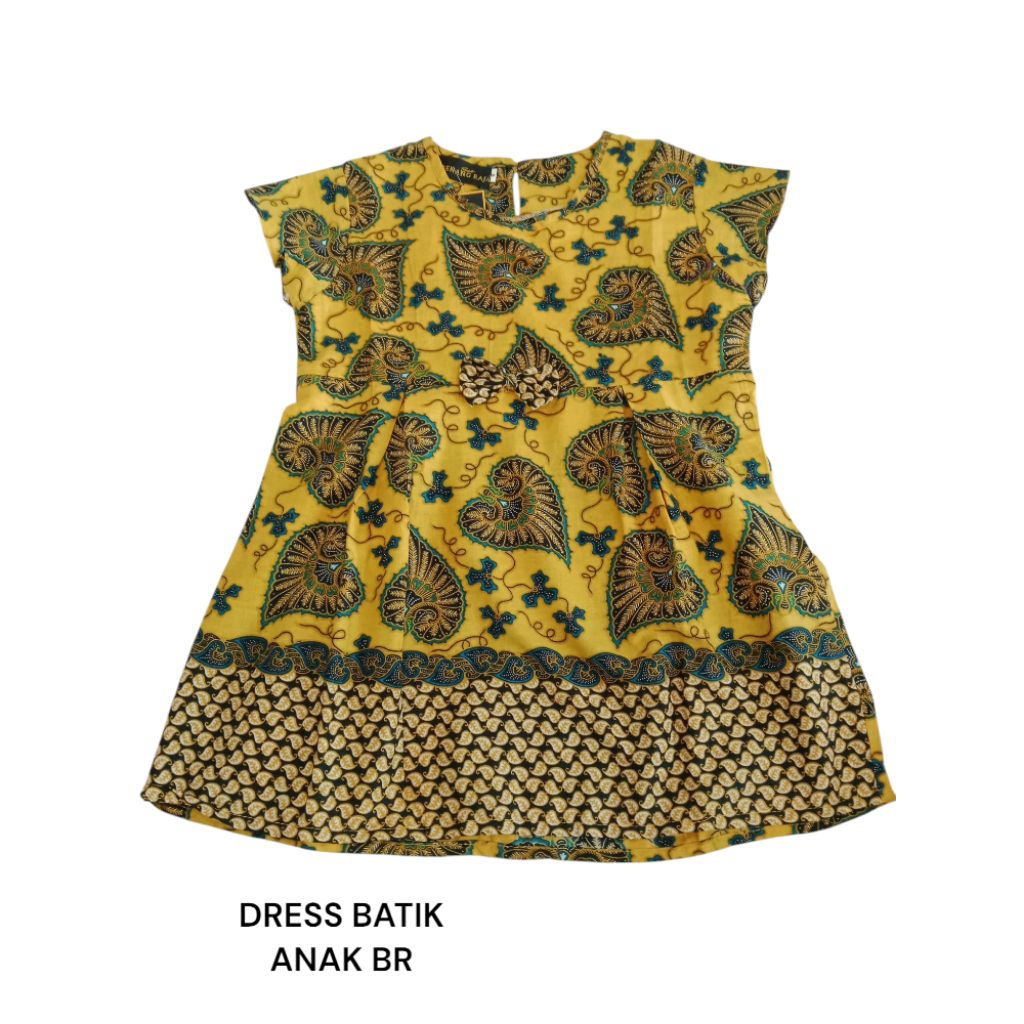 Dress Rok Batik Anak Perempuan Lengan pendek Batik Cap Asli / Batik anak perempuan lucu / Dress Bati