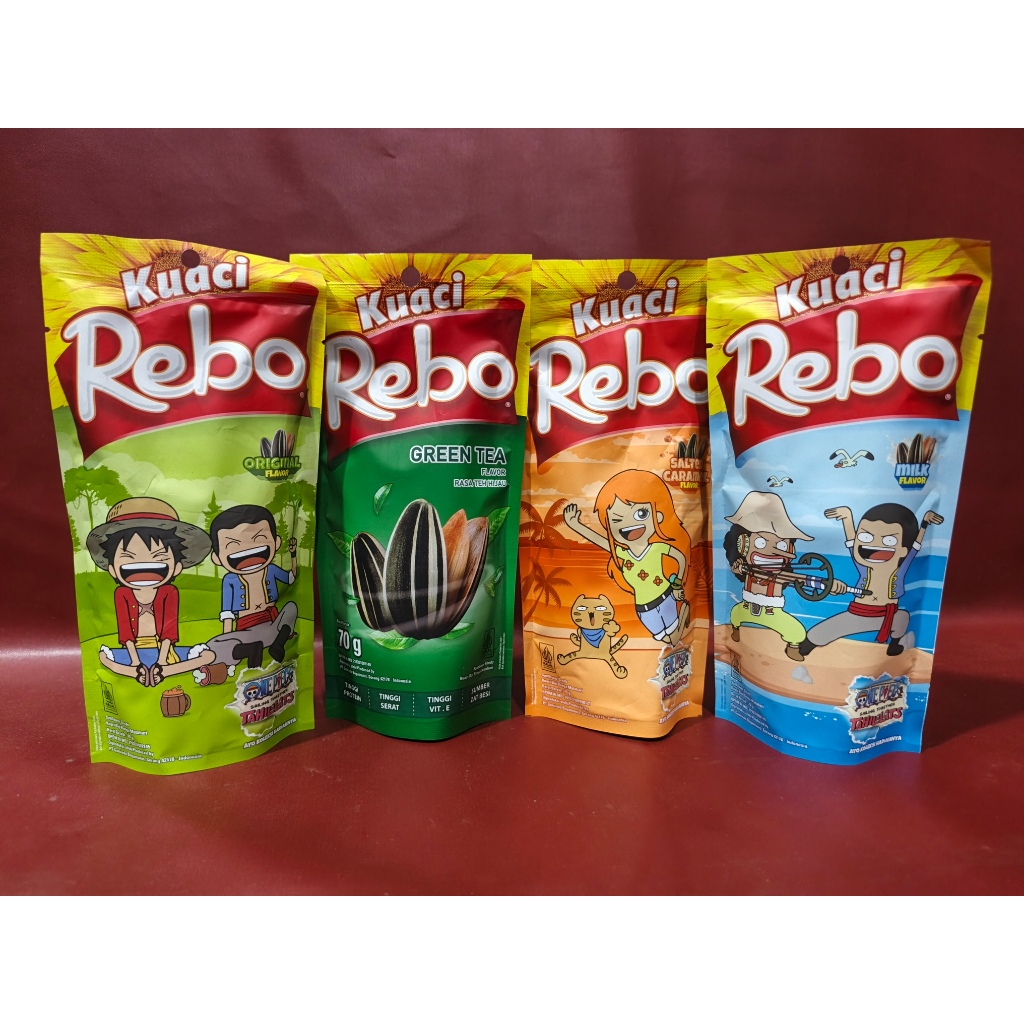 

Kuaci Rebo Kuaci Biji Bunga Matahari Aneka Rasa 70g - Original | Green Tea | Salted Caramel | Milk