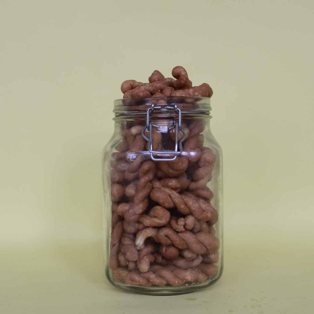 

Pluntir Warna 1Kg Rasa Manis Gurih / Plintiran / Untir Untir / Kue Tambang