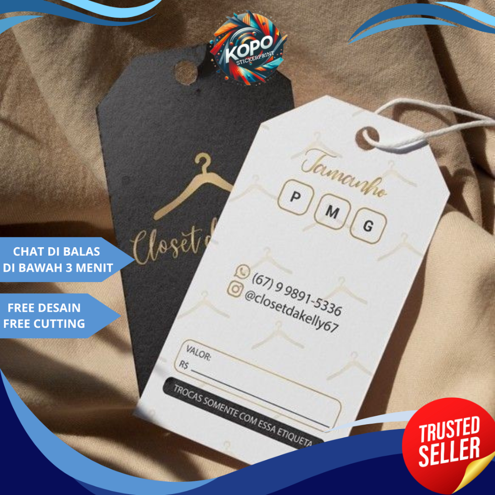 

KOPO Print Hang Tag Bentuk Custom Hangtag Hijab Jilbab Florist Premium Label Gantung Buket Bunga