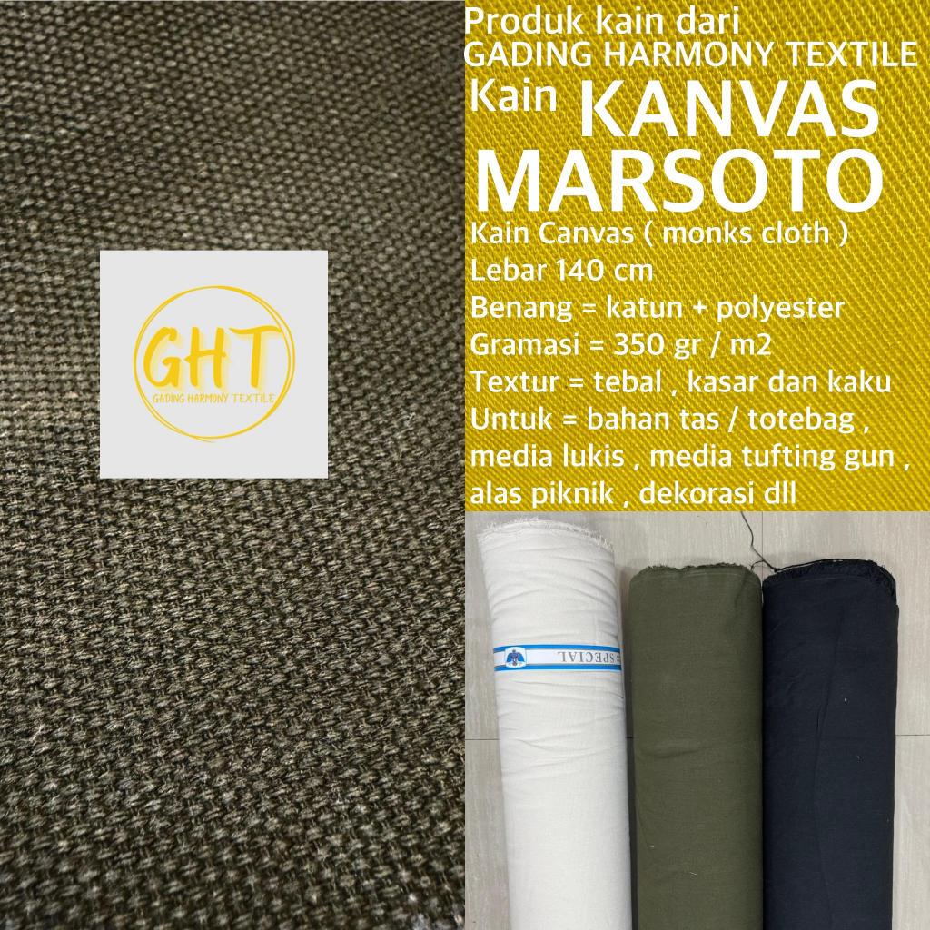 ( per 25 cm ) kain KANVAS MARSOTO lebar 140 cm canvas katun polyester monk monks cloth tebal kasar k
