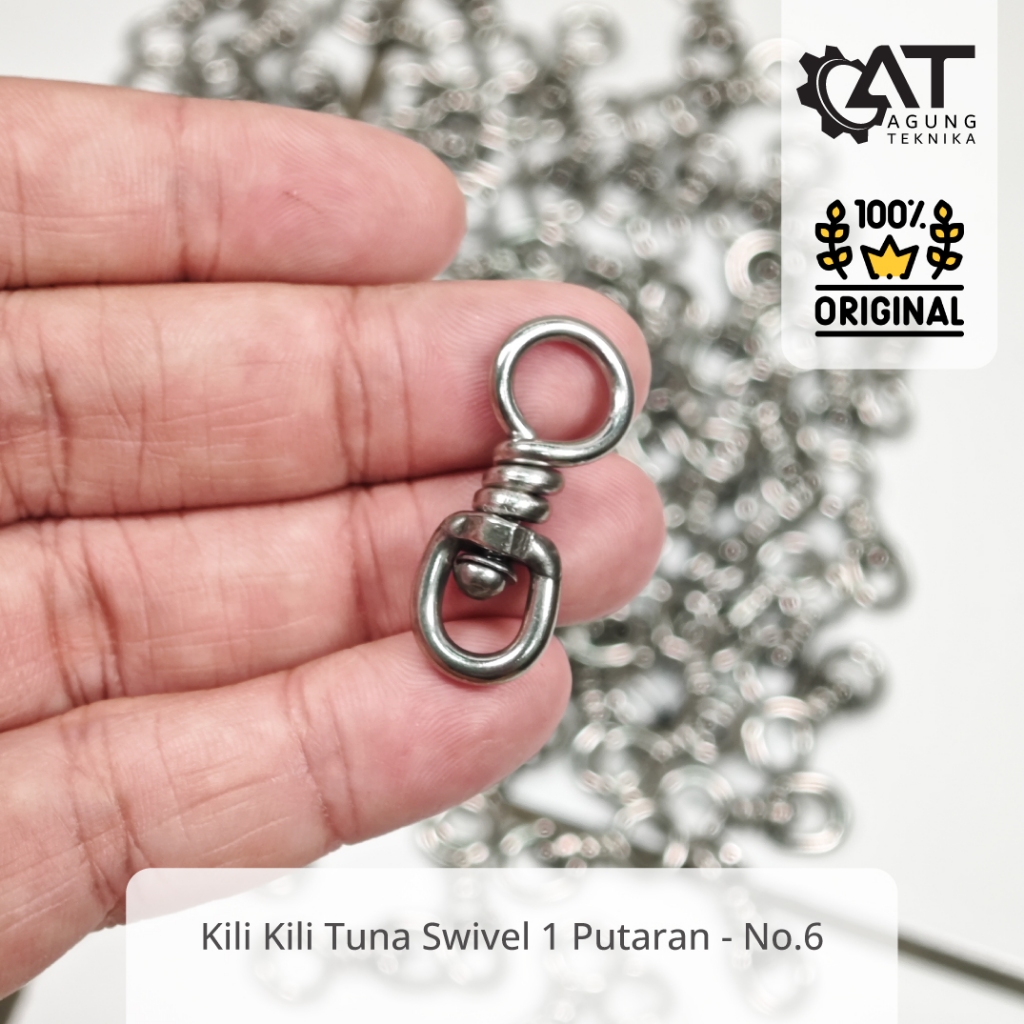 Kili kili Tuna Swivel No. 6 Rantai Pancing Putar untuk Pancing Tuna dan Hiu