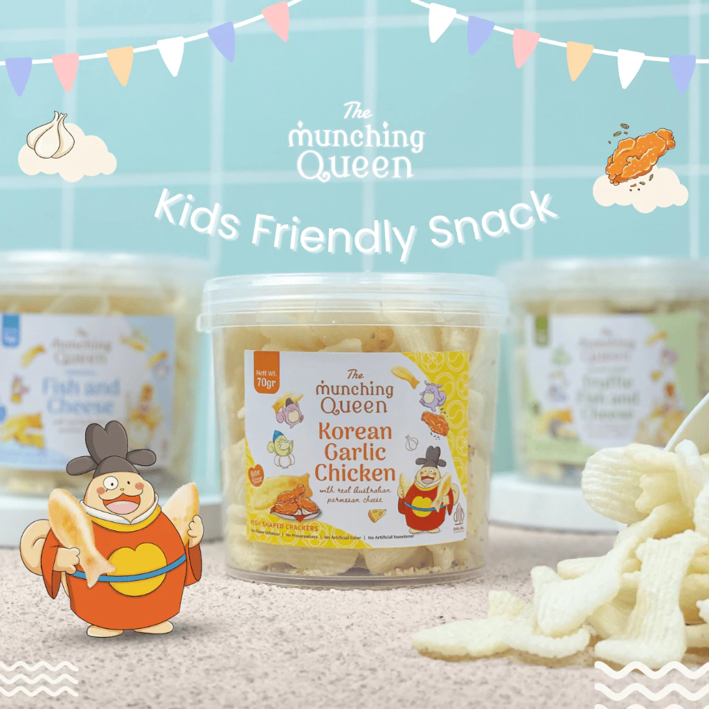 

QH Munching Queen - Fish and Cheese Chips - Kids Friendly Series - Cemilan Anak - 70gr - Tube