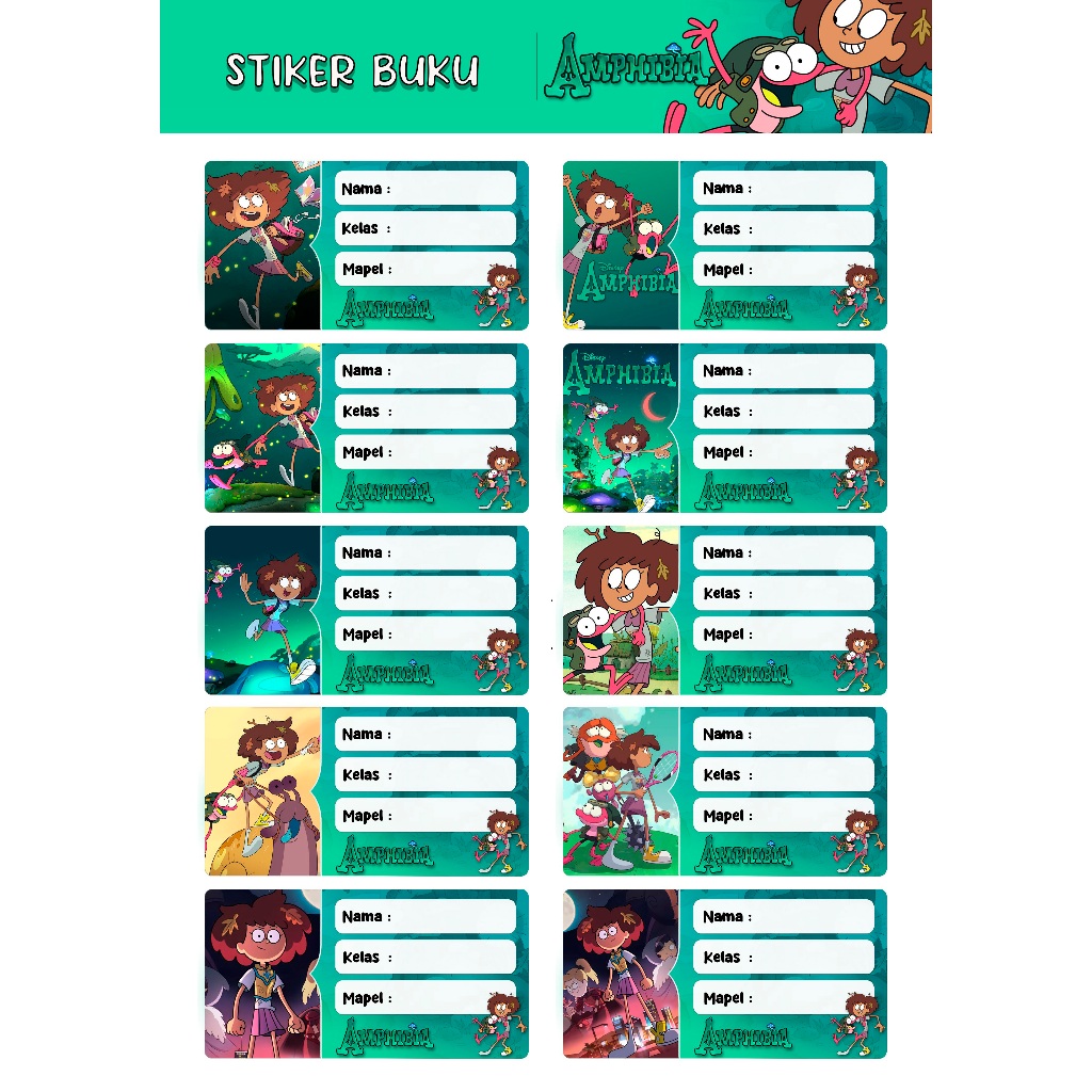 

Stiker Buku Amphibia isi 10 pcs