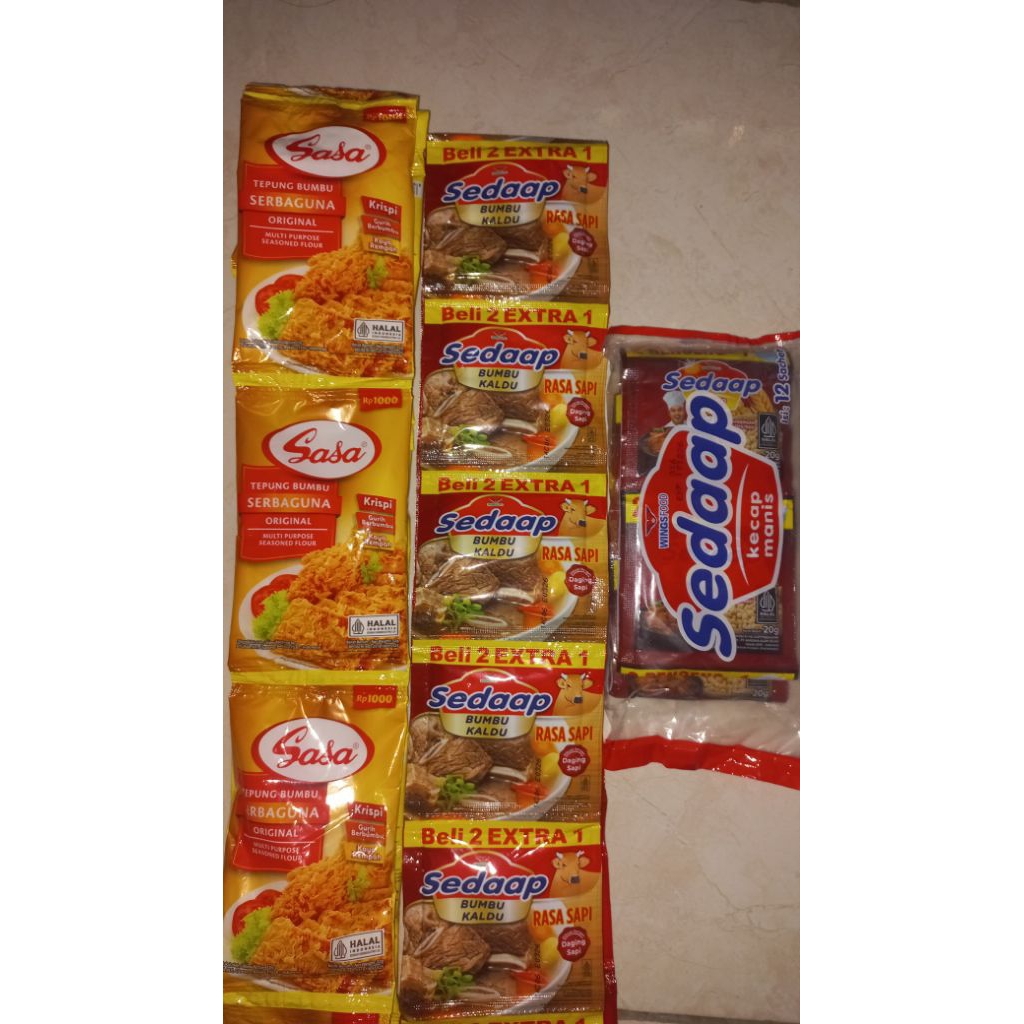 

PROMO LENGKAP 10 Tepung Sasa + 18 Kaldu Sedaap + 12 Kecap Sedaap