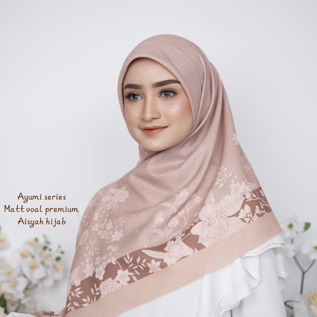 [Grosir Hijab 10pcs]Hijab Segiempat Ayumi Series Aisyah Jilbab Segiempat Motif Premium Aisyah Jilbab