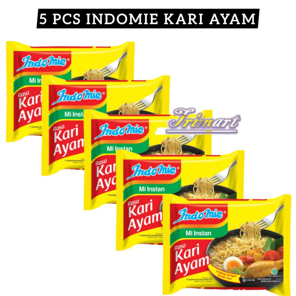 

(5 PCS) INDOMIE KUAH KARI AYAM MIE INSTANT 72gr