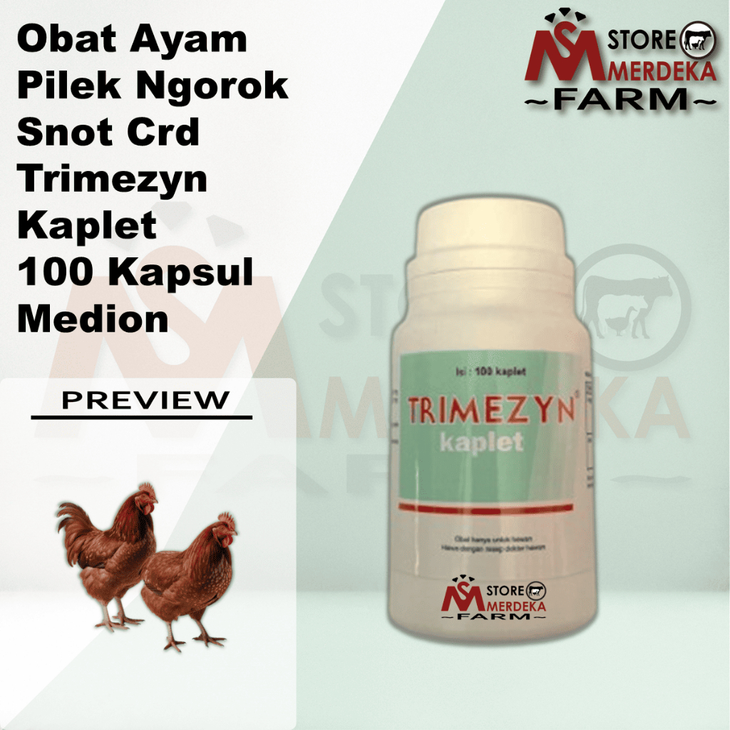 Obat Ayam Pilek Ngorok Snot Crd Trimezyn Kaplet 100 Kapsul Medion
