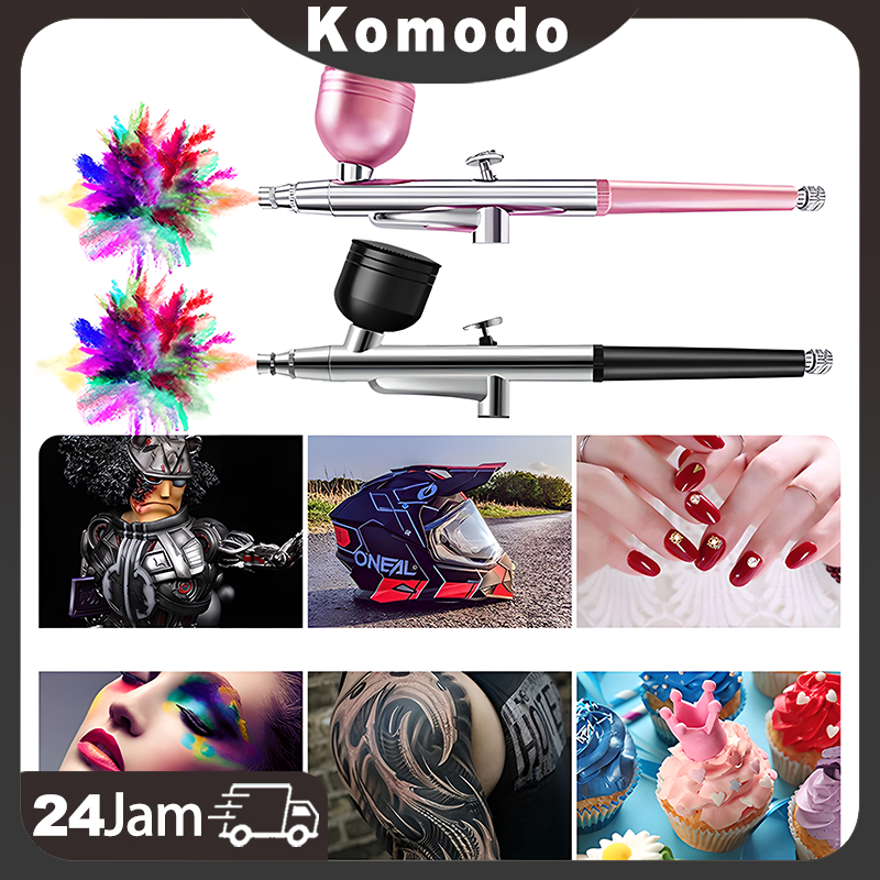 Spray Gun Dan Aksesori Cup Kapasitas / Mini Cat Airbrush Set / Automatic Spray Gun Air Brush Set /