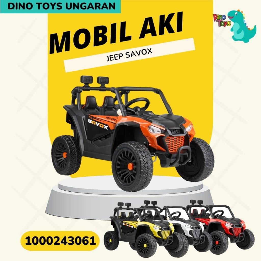 MOBIL AKI ANAK JEEP SAVOX BAN KARET M9388B DINO TOYS UNGARAN mobil aki anak mainan anak kado anak
