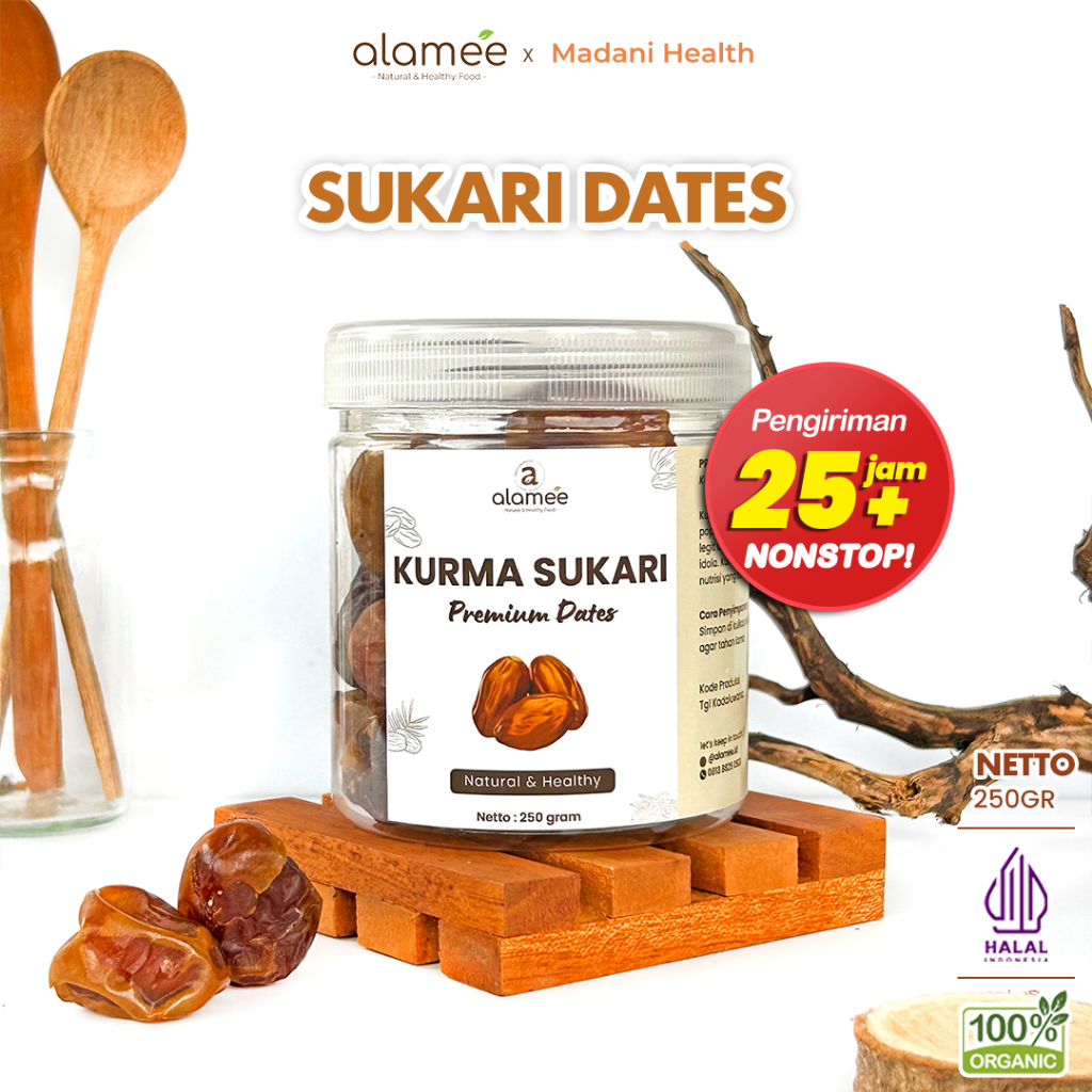 

ALAMEE Kurma Sukari Sukkari Dates 250 gram Premium Manis Lembut Manis Date Grade A madanihealth