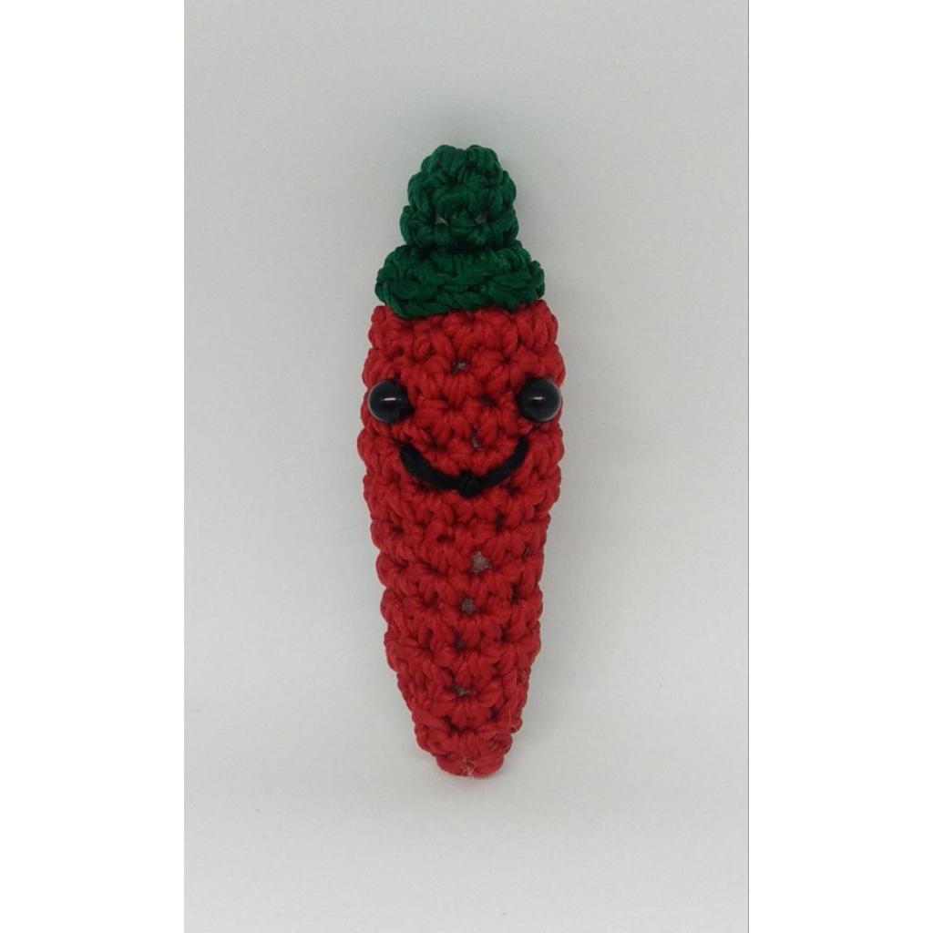 GANTUNGAN KUNCI RAJUT CABE AMIGURUMI CABE IMUT LUCU