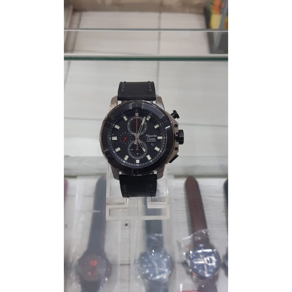 Jam Tangan Pria Alexandre Christie AC 6588 MC Leather original