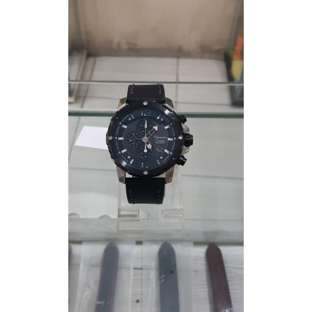 Jam Tangan Pria Alexandre Christie AC 6410 MC Leather Original
