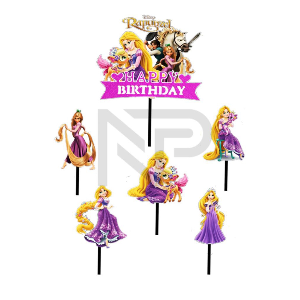 

Topper kue/hiasan kue ulang tahun//karakter Rapunsel