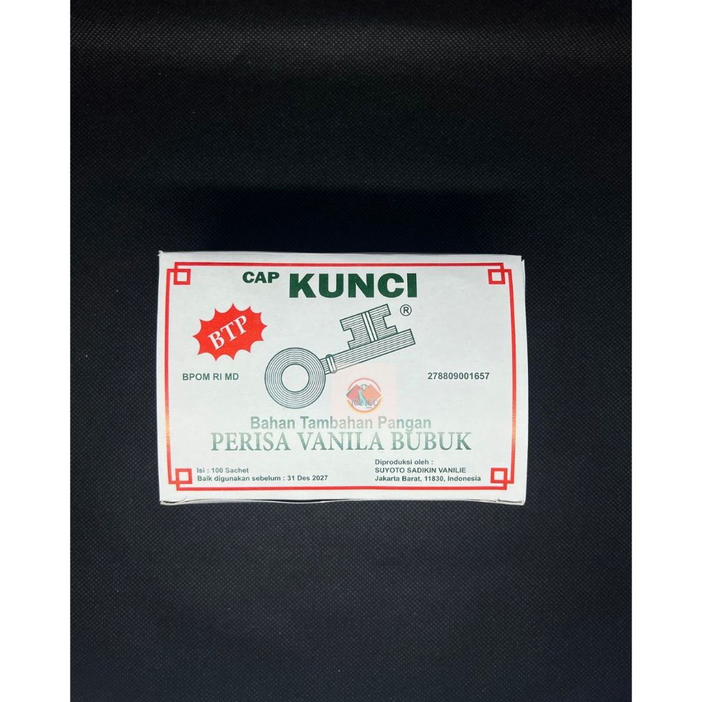 

perisa vanila bubuk cap kunci 1box (1gr*100 sch Exp terbaru/lama)