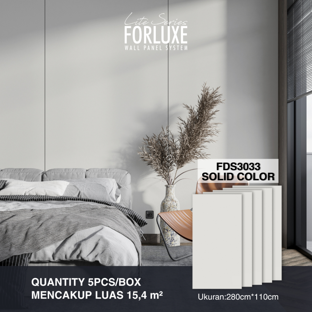 Forluxe Lite Series - Panel Dinding Motif Solid FDS3033 - Fleksibel, Tahan Air & Anti Rayap