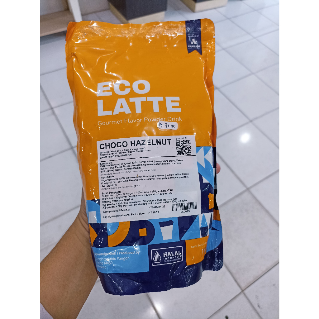 

ECO LATTE 1KG PREMIUM POWDER DRINK MINUMAN ENAK HALAL BPOM/CHOCO HAZELNUT