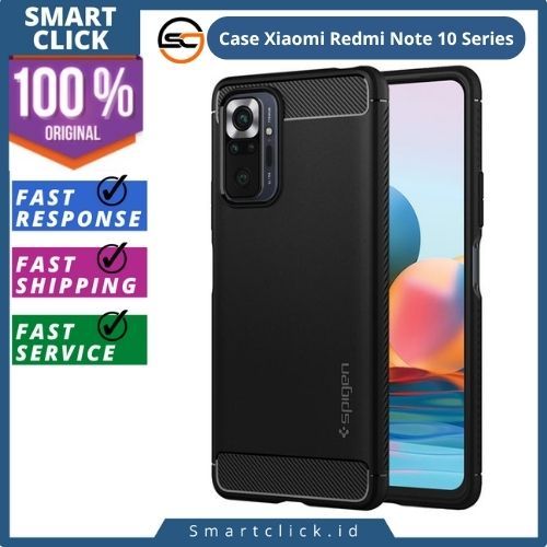 Xiaomi Redmi Note 10 Casing for Xiaomi Redmi Note 10 /10s/ Pro Max Spigen Rugged Armor Carbon