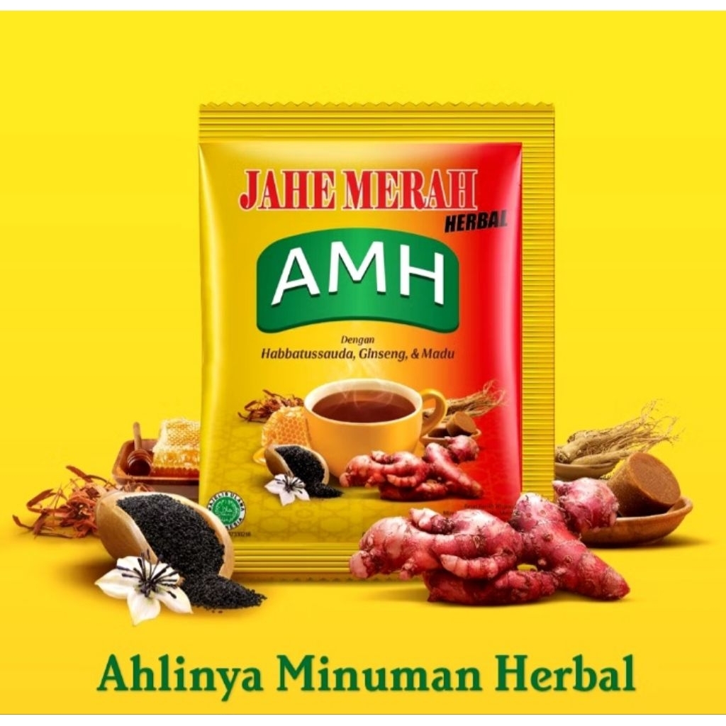 

AMH JAHE MERAH HERBAL 1 RENCENG ISI 10 SACHET HALAL BPOM