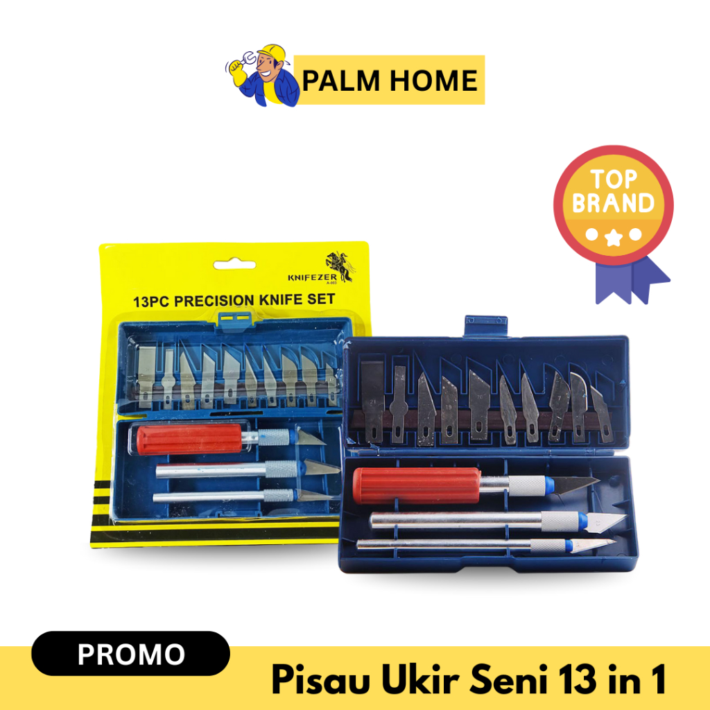 

KNIFEZER Set Pisau Ukir Kayu Pahat Seni 13 in 1 Crafting Knife 3 Handle