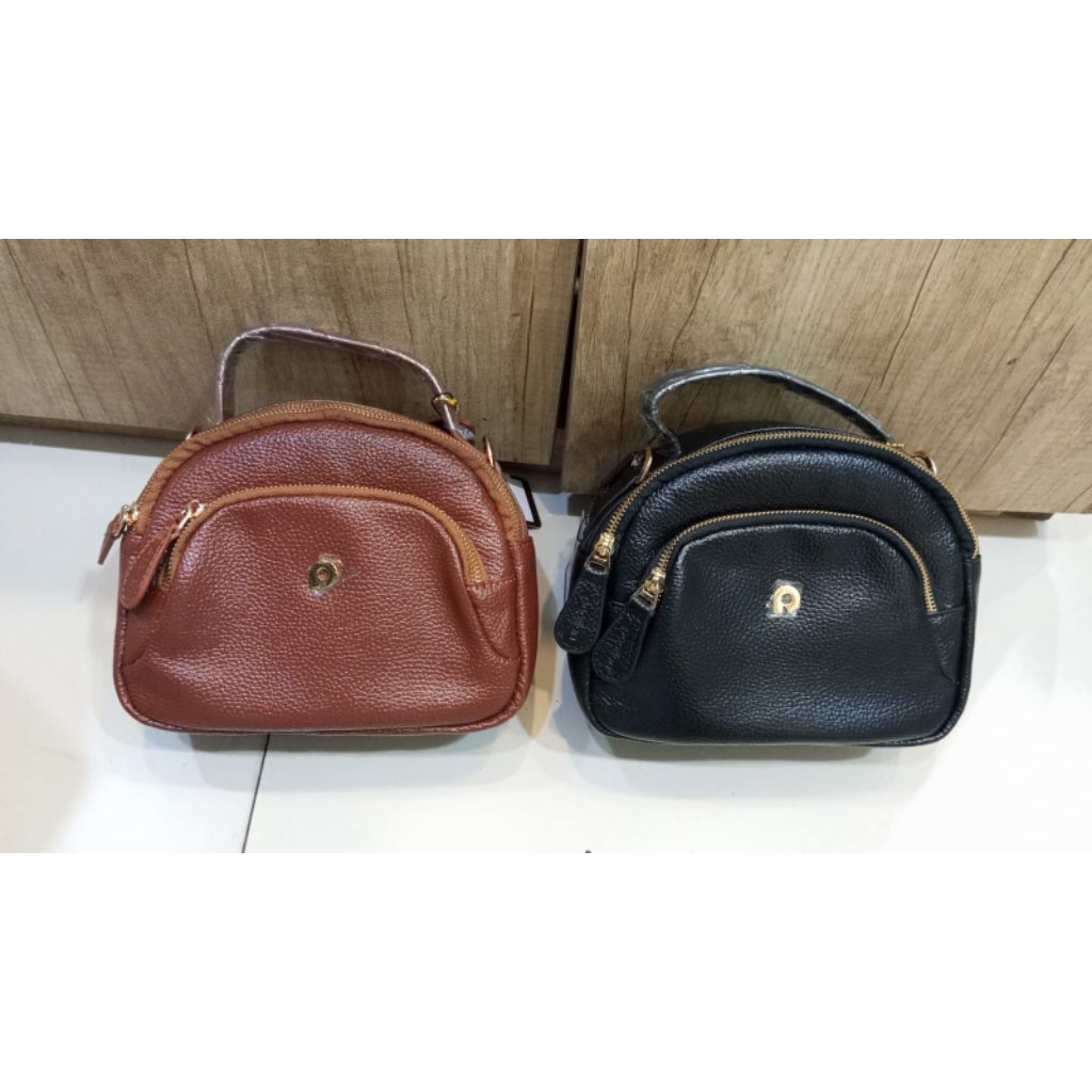 Tas Papillon leather K3500 hitam dan pink original , new with tag