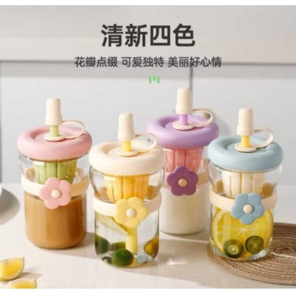 Botol Minum/Botol Minum Anak/Botol Minum Estetik/Botol Minum Kaca#Botol Minum Silikon Kaca