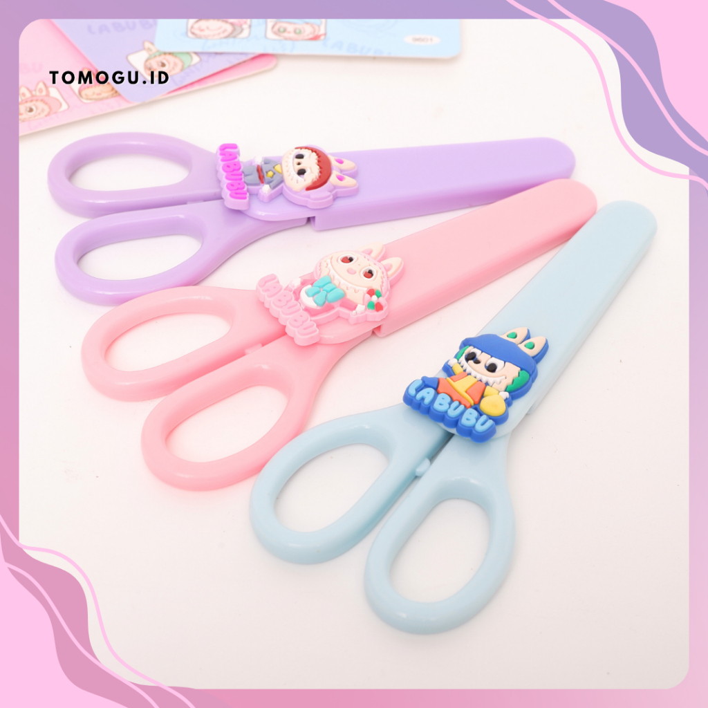 

Gunting Seath No.9601 Labubu Safety Scissors Unik Kertas Pemotong Kertas Student Pisau Anak