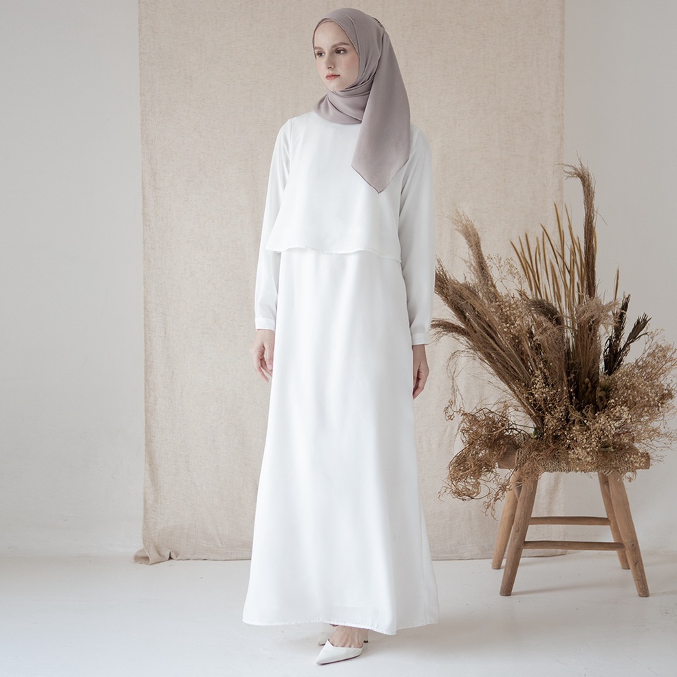Askara by Aska Label  Gamis wanita panjang dress wanita lengan panjang busui friendly bahan crepe wa