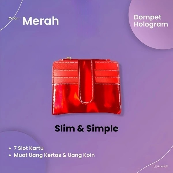 FLASH SALE Samala - Dompet Lipat Mini Hologram - Dompet Lipat Hologram - Dompet Wanita Kekinian