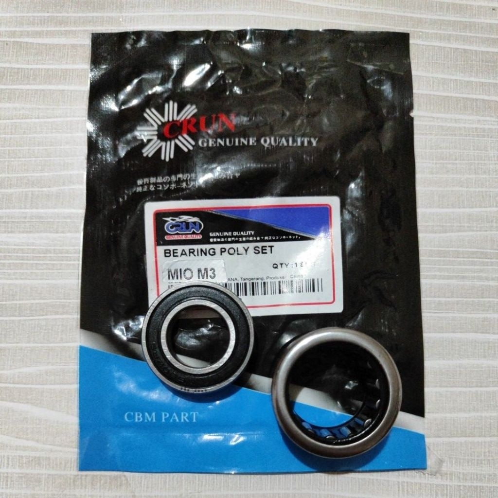 CRUN BEARING POLY PULY SET MIO M3 2PH /FREEGO /FREE GO /FINO 125 /LAHAR LAHER BEARING POLLY PULLY PO