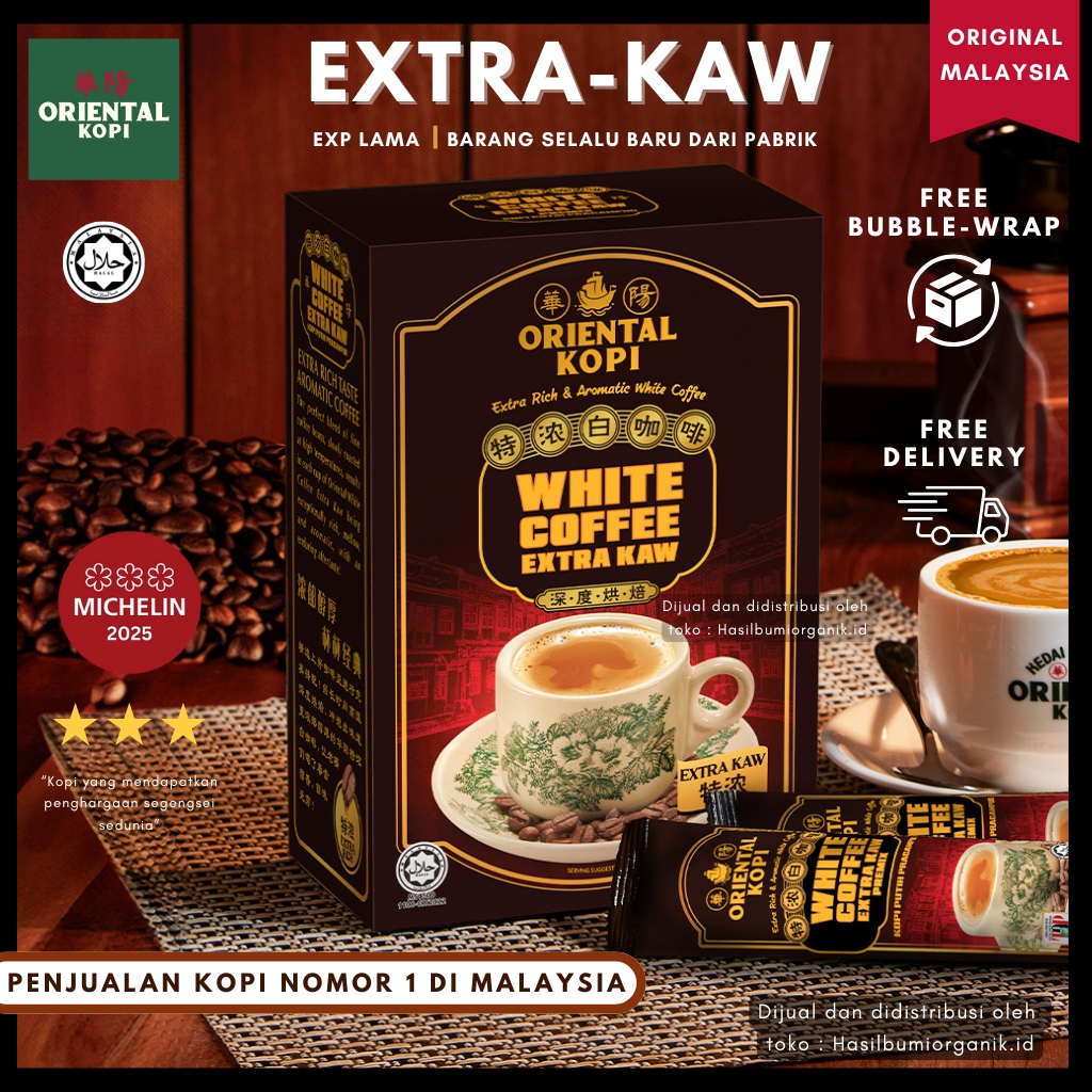 

ORIENTAL KOPI MALAYSIA ORIENTAL KOPI / ORIENTAL WHITE COFFEE EXTRA KAW ( 40g x 10 sachets )