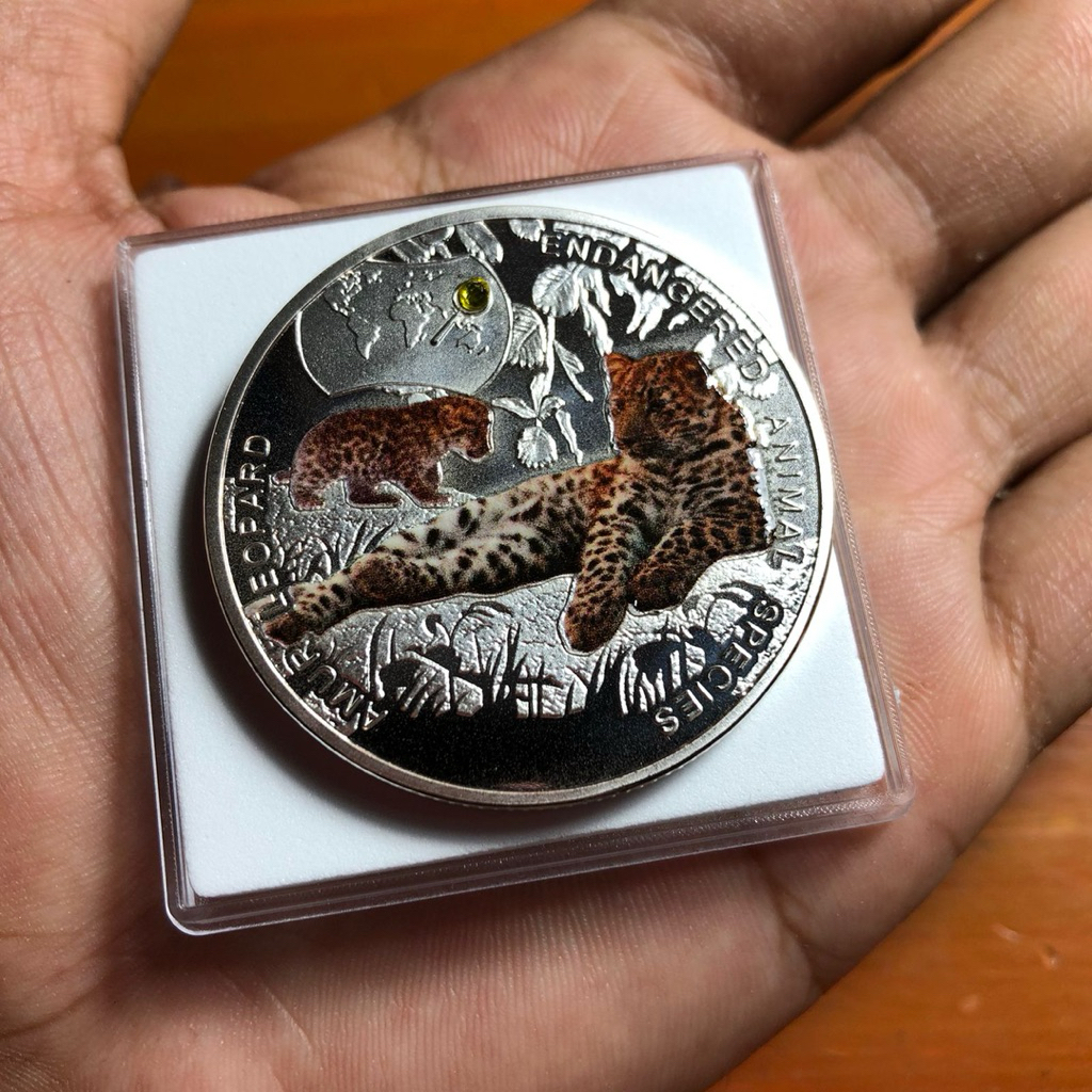 Koin Silver Kwacha Zambia dan Belakangnya Macan