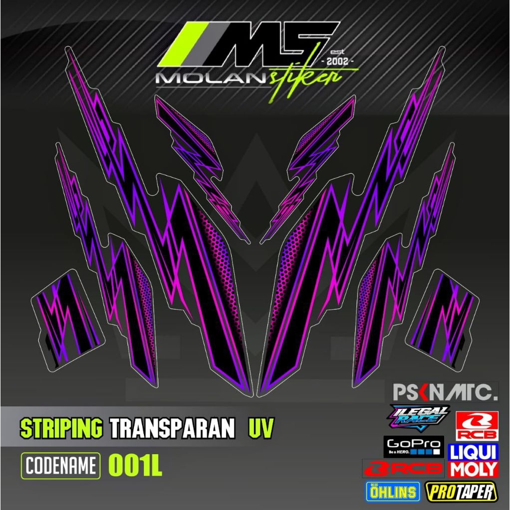 Decal Sticker Striping Variasi Transparan Uv Vega RR 115 Spark 115 i Sight 115 Spark Nano New Sirius