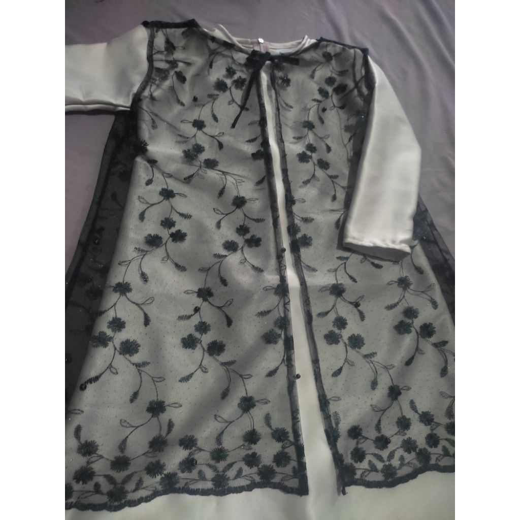 Gamis Aira / Gamis anak bahan satin mix Tule brokat