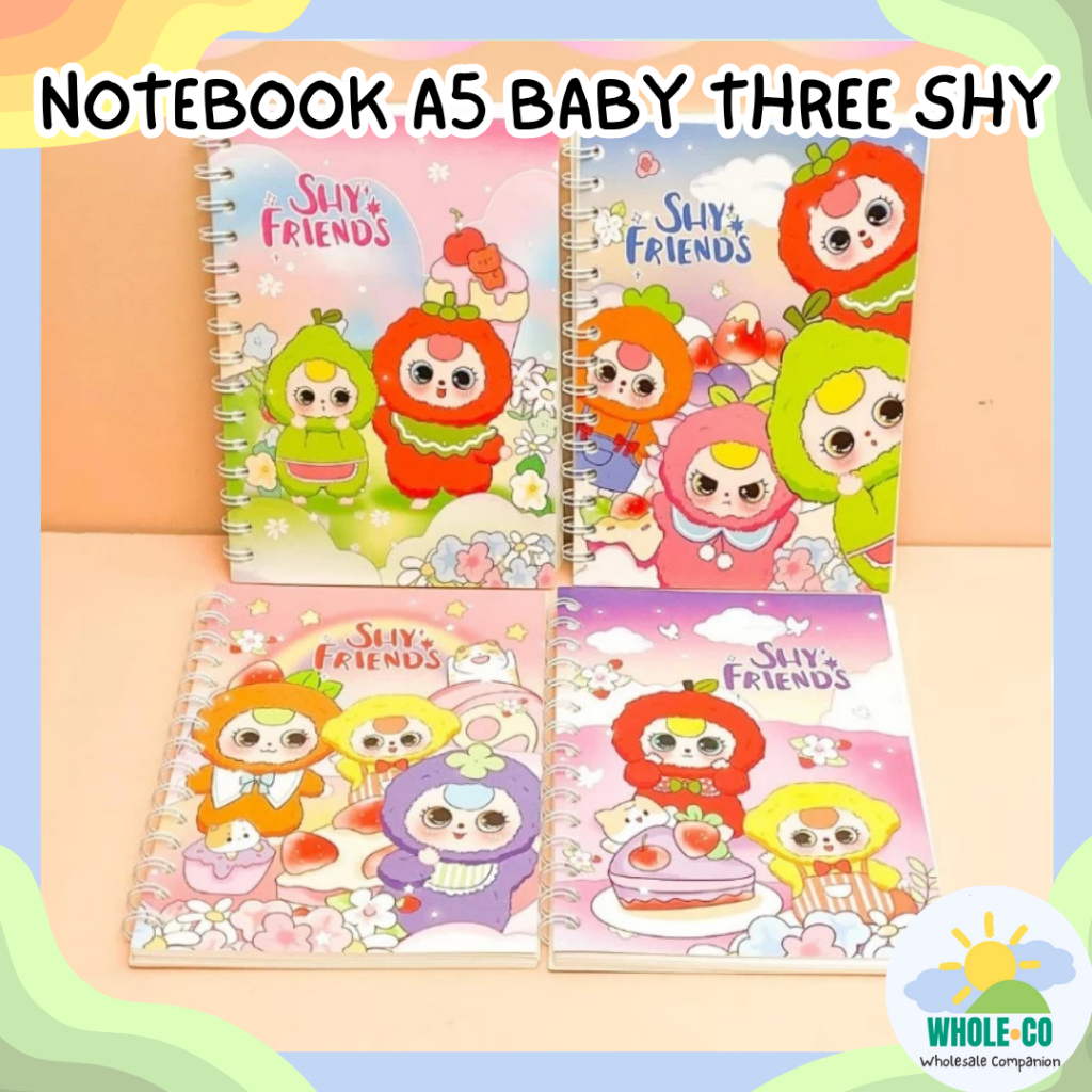 

Notebook Spiral Baby Three Shy Friends A5 Premium Pastel Karakter Hewan Aesthetic Korea Lucu Unik Imut Termutah Grosir COD