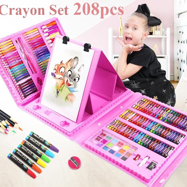 

KODE V99I Art set 28 Pcs crayon alat melukis gambar Set Drawing Koper Gulali Set Alat Gambar Anak Crayon Gambar Pensil Warna 28 Buah Art Set