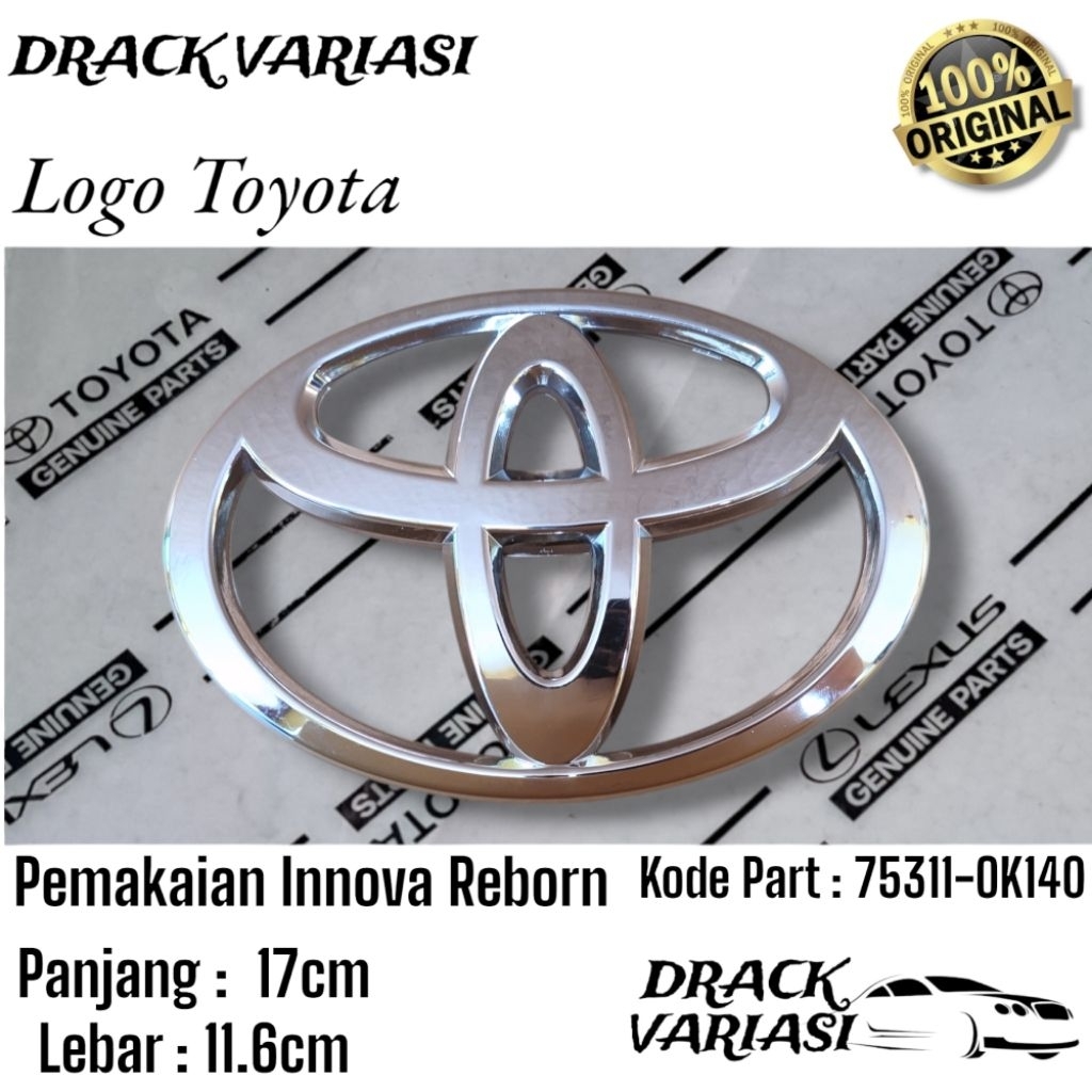 Logo Grill Depan Toyota Innova Reborn Chrome Original // Logo Toyota Innova Reborn Chrome Original G