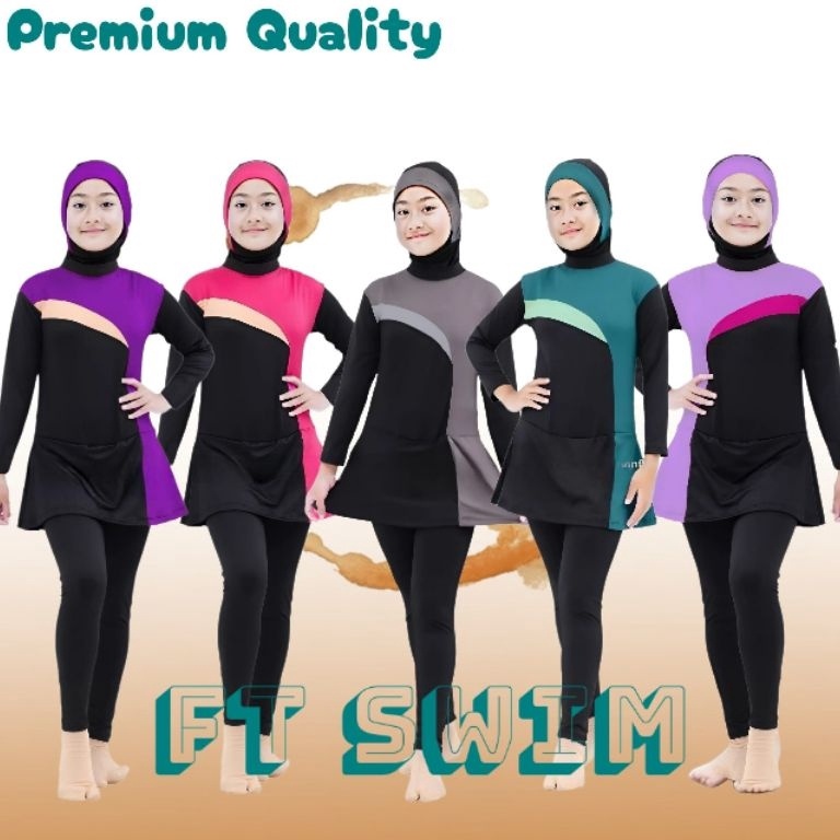 KODE C85L Baju renang anak perempuan pakaian renang anak TK SD muslimah baju renang anak muslim swim