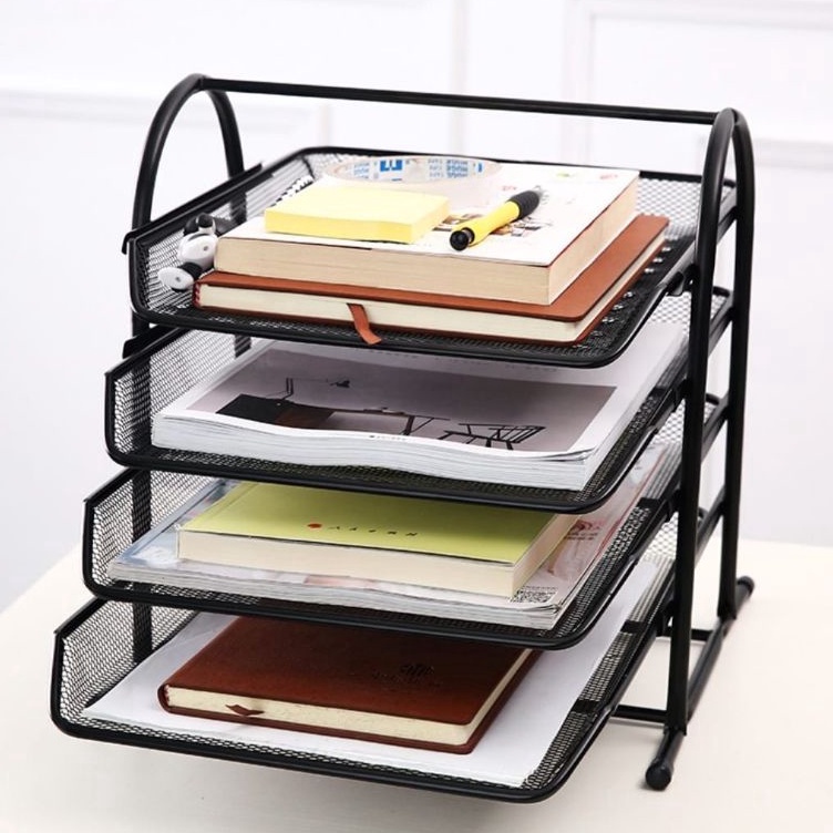 

KODE N45A Rak Dokumen Kertas Elevated Letter Tray 3Susun 4Susun Besi