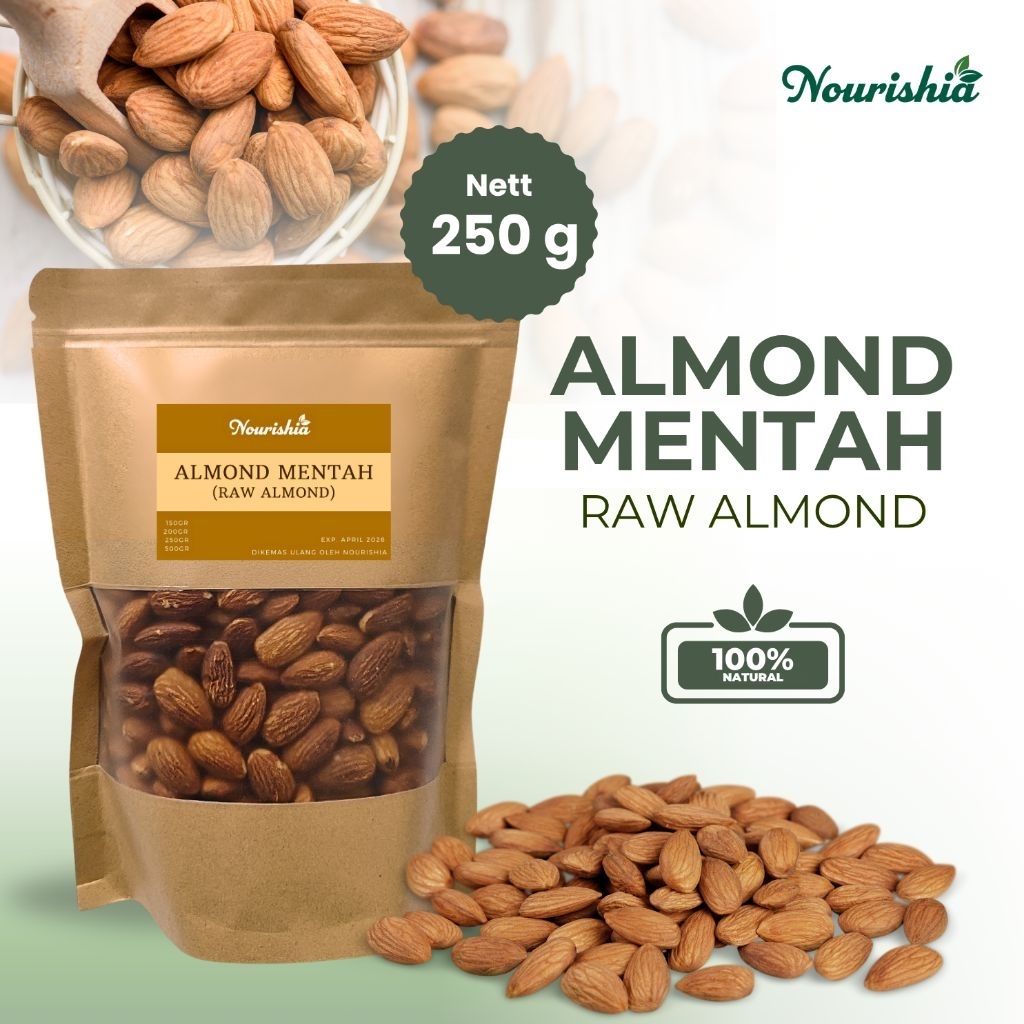 

Kacang Almond Mentah 250 g - Raw Almond Premium 250 g