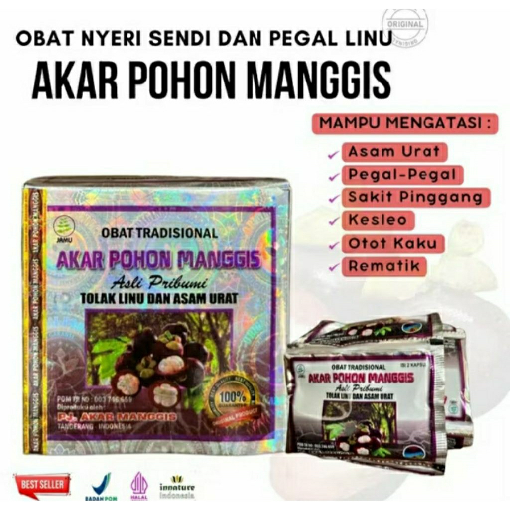 

NEW AKAR POHON MANGGISE Berdimensi Original Product isi 20saset