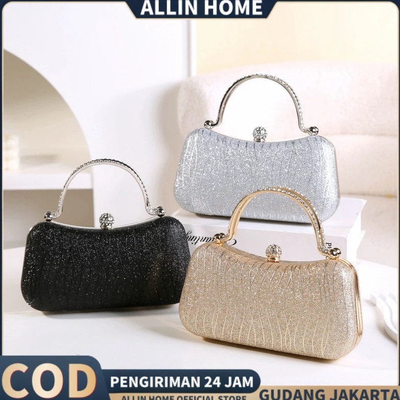 KODE R83H Tas Pesta Wanita Import Premium Tas Kondangan Wanita Mewah Elegan Clutch Wanita Bling Blin
