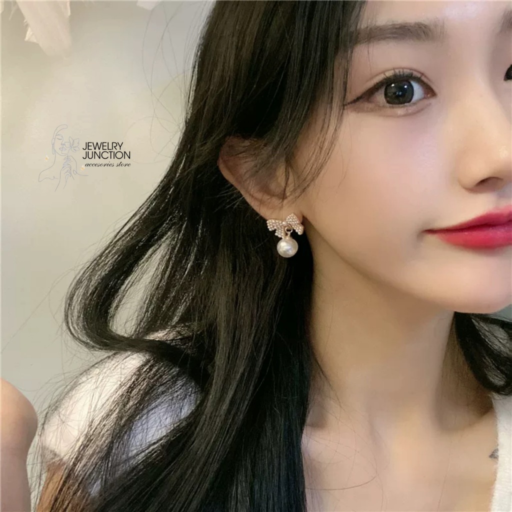 JJ45 - ANTING PITA JUNTAI MUTIARA/ ANTING UNIK/ ANTING PESTA/ AKSESORIS LUCU/ PERHIASAN PESTA/ ANTIN