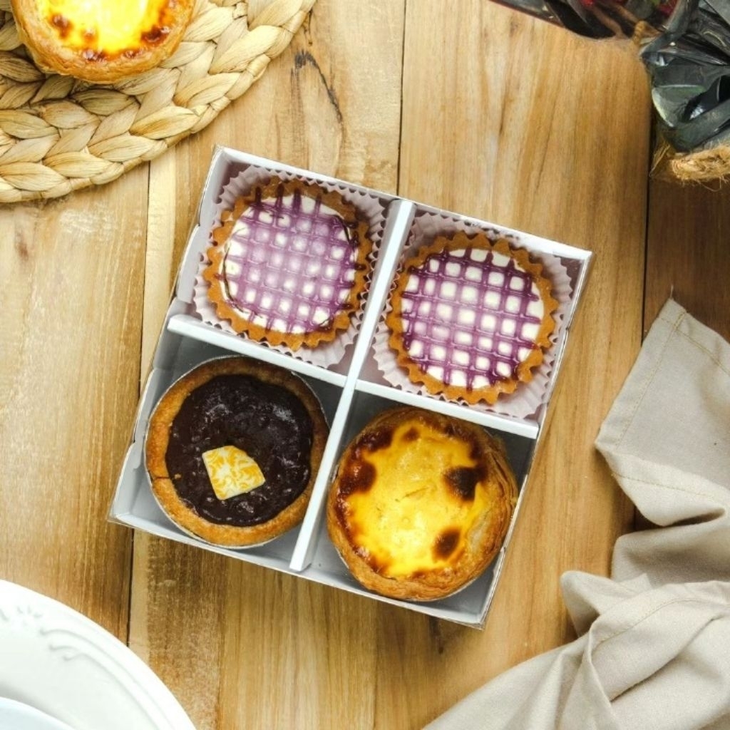 

BOX SEKAT 4 - Box mika egg tart fruit pie dus pudding mooncake kotak packaging eggtart kue susu