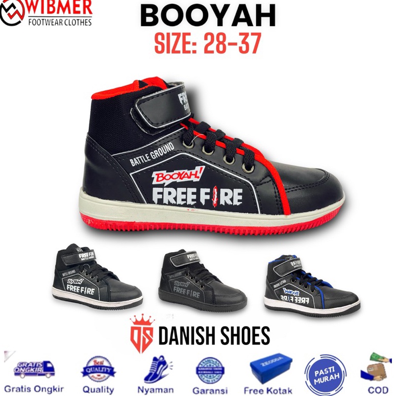 KODE E74V sepatu sekolah boot anak  sepatu free fire anak sd  sepatu boot hitam anak tk  sepatu ep e