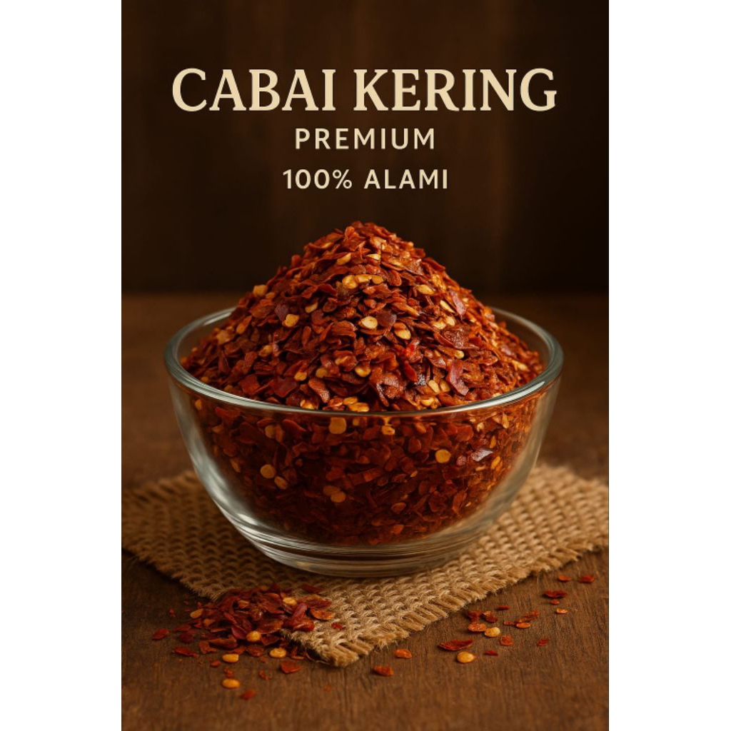 

Bubuk Cabe Kering Flake 100g Super Pedas / Bubuk Cabai Kering Pedas Kasar