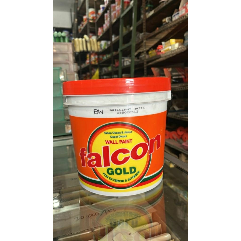 Falcon Gold Cat Tembok Warna Putih, Cat Tembok Falcon Gold Warna Putih