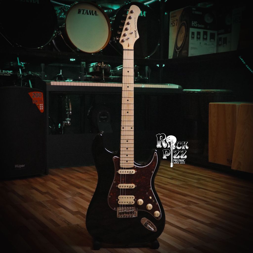 SQOE SEST-250 SEST250 SEST 250 ELECTRIC GUITAR, BLACK