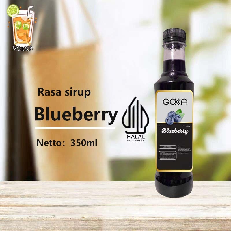 

GOKKA Sirup Blueberry 350ml Halal Minuman Sirup Rasa Segar untuk 15-18 Cangkir Sirup Blueberry